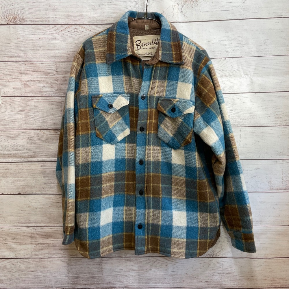 VINTAGE BRIARCLIFF CPO JACKET IN PLAID WOOL